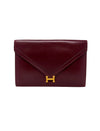 Hermes Wine/Gold Vintage 'Lydie' Envelope Convertible Shoulder Bag