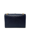 Saint Laurent Navy/Gold WDB! '14 Matelasse Grain de Poudre Leather Chevron Envel