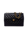 Chanel Black/Gold '97-'99 Caviar Jumbo Single Flap Bag