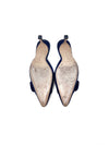 Manolo Blahnik W Shoe Size 38.5 WB! 'Maysale' Denim Buckle Low-Heel Mules