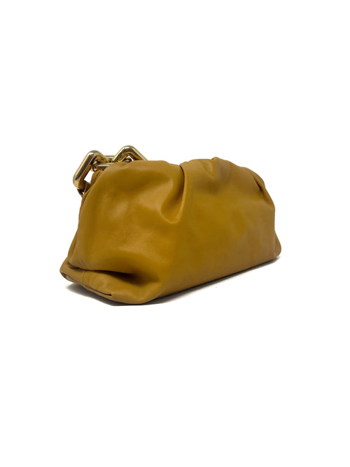 Bottega Veneta Mustard '23 'The Chain Pouch' Leather Shoulder Bag