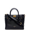 Louis Vuitton Black 'On My Side' MM Monogram Tuft Leather Tote W/Strap