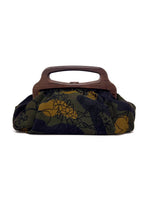 Miu Miu Camo Canvas Floral Wooden Handle Bag