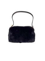 Fendi Chocolate WDB! Mink/Croc/Crystal Logo Mini Baguette