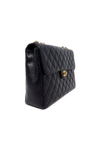 Chanel Black/Gold '97-'99 Caviar Jumbo Single Flap Bag