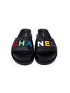 Chanel 37.5 '22 Logo Lambskin Platform Slides