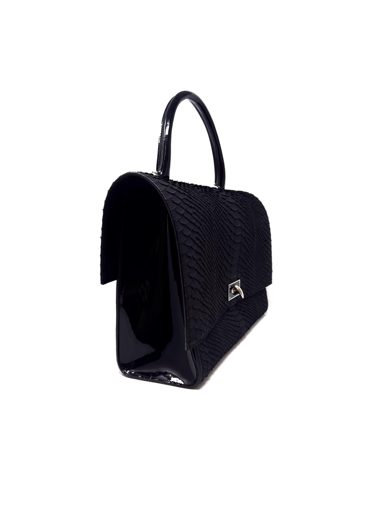 Givenchy Black/Silver 'Shark' MD Python & Patent Bag