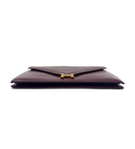 Hermes Wine/Gold Vintage 'Lydie' Envelope Convertible Shoulder Bag