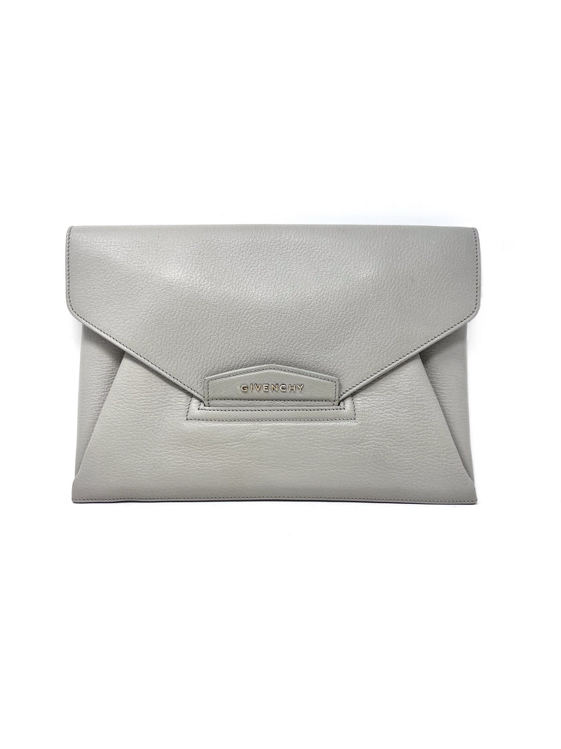 Givenchy Stone WDB! 'Antigona' Pebbled Leather Envelope Clutch