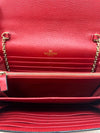 Valentino Red WDB! Rockstud Grained Calfskin Wallet on Chain Crossbody