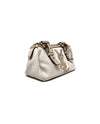 YSL Beige/Gold 'Kahala' Mini Metallic Logo Boston Bag