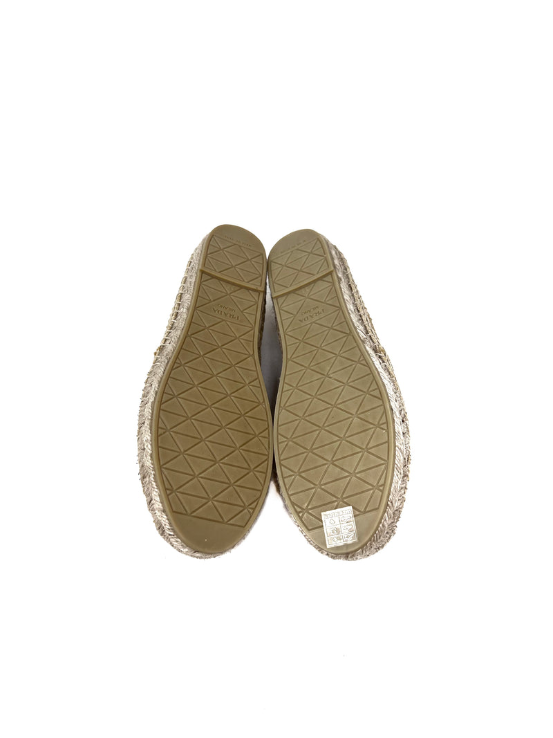 Prada W Shoe Size 38 '24 Raffia Espadrille Flat