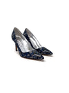 Manolo Blahnik Size 37 'BB 90' Brocade Jacquard Pointed Pump