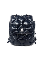 Chanel Black/Silver WDB! '17 'Chesterfield' Calfskin Puffer Quilted Backpack