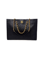 Chanel Black '24 Double Handle Calfskin Stitched CC Logo Tote (Missing Pouch)