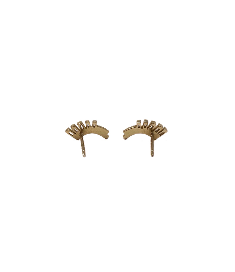 Fern Freeman Baguette & Round Diamond 18K Solid Ear Crawler Earrings