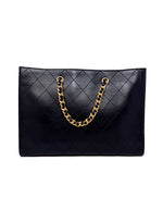 Chanel Black '24 Double Handle Calfskin Stitched CC Logo Tote (Missing Pouch)