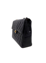 Chanel Black/Gold '97-'99 Caviar Jumbo Single Flap Bag