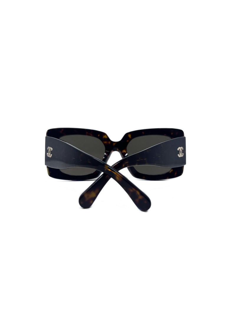 Chanel WB! Oversized Rectangle High Bridge Sunglasses