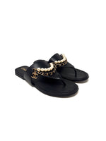 Chanel Size 36 Pearl & Chain Embellished Thong Sandal