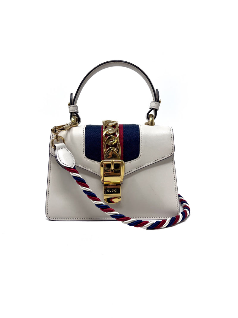 Gucci Mini 'Sylvie' Top Handle Bag W/2 Straps