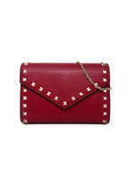 Valentino Red WDB! Rockstud Grained Calfskin Wallet on Chain Crossbody