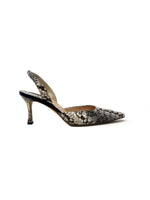 Manolo Blahnik W Shoe Size 37 Snakeskin Pointed Toe Slingback Heels