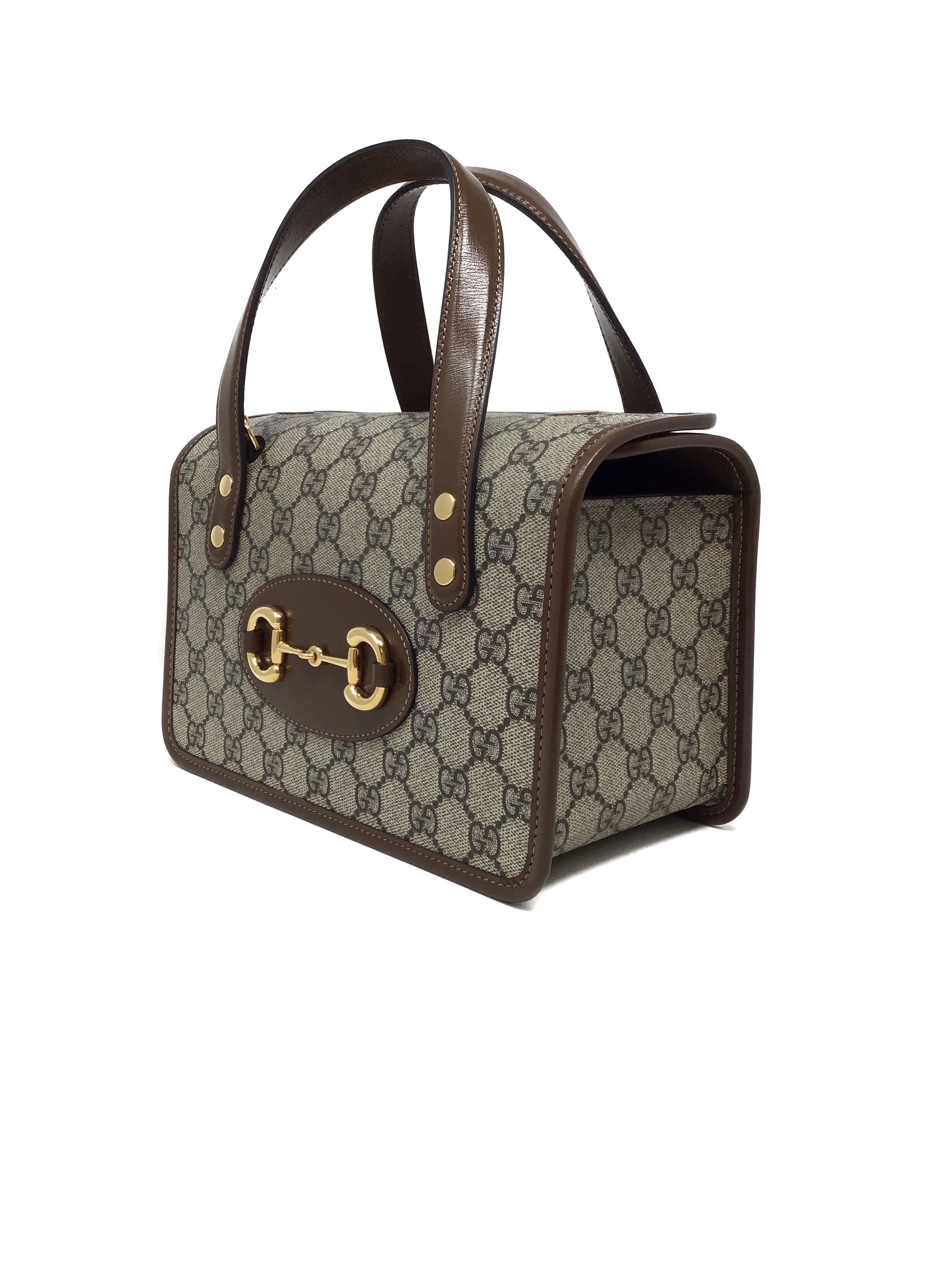 Gucci Monogram 'Horsebit 1955' Top Handle Bag W/Strap – The Little Bird